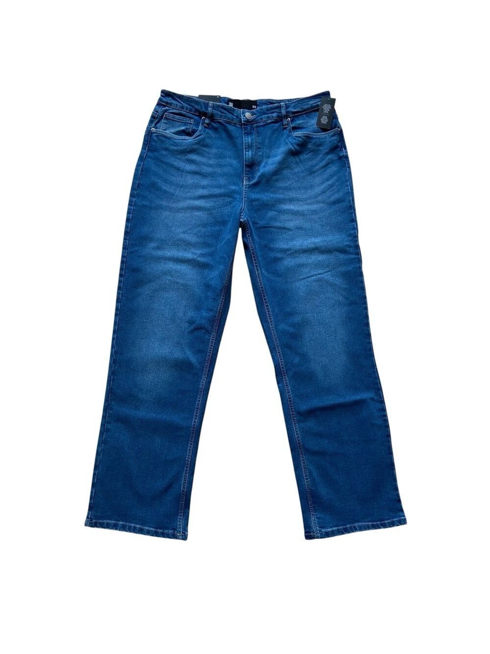 NWT MILE END jeans blue stretchy high rise waist straight leg Vintage Modern 33